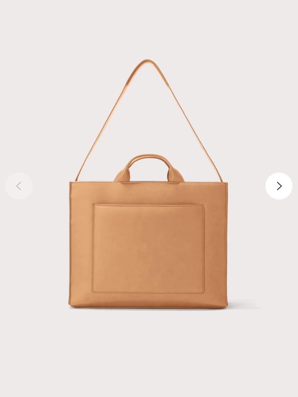 Dagne Dover Tan Leather Laptop Tote with Front Pocket